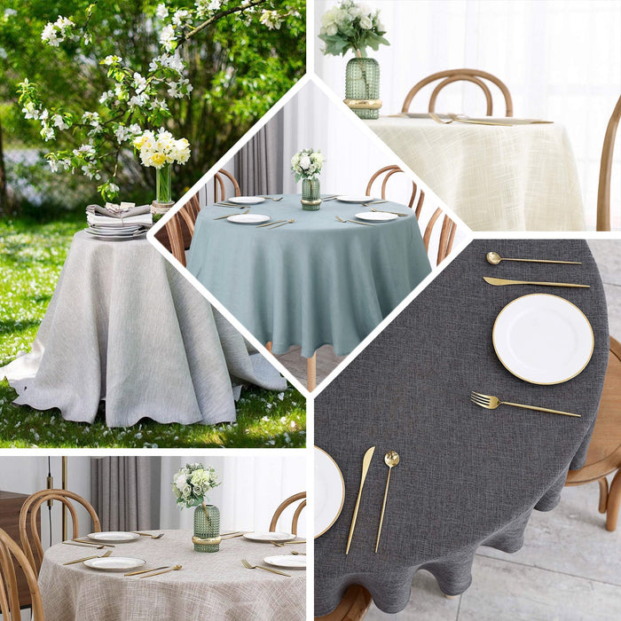 round tablecloth, faux burlap tablecloth, rustic tablecloth, linen like tablecloths, textured tablecloth#color_parent
