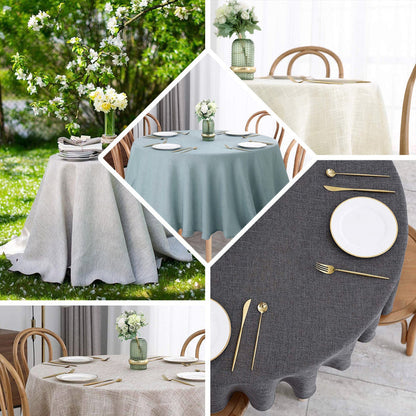 round tablecloth, faux burlap tablecloth, rustic tablecloth, linen like tablecloths, textured tablecloth#color_parent