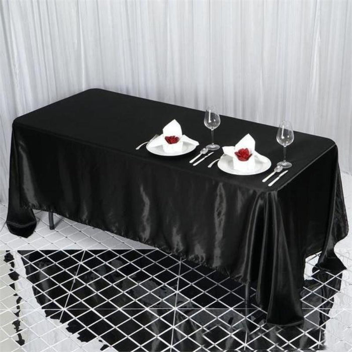 rectangle tablecloth, satin tablecloth, fabric rectangle tablecloth, dining table cloth, rectangle table cover#color_black