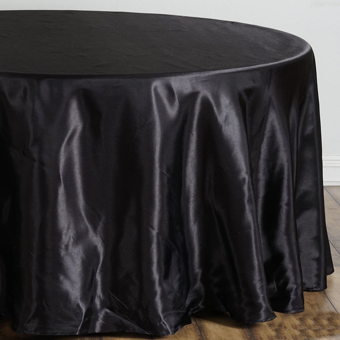 Round Tablecloth, satin tablecloth, decorative round tablecloths, round fabric tablecloths, round table covers#color_black