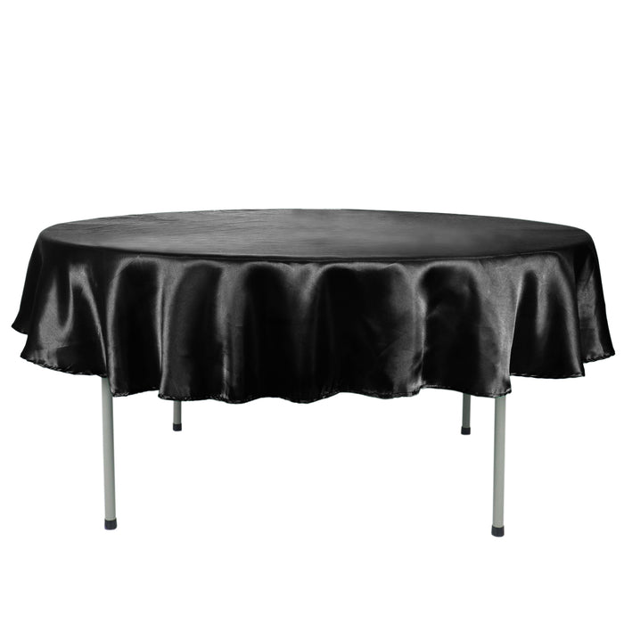 satin, 90 inch round tablecloth, dining tablecloth, table cover, circular tablecloth#color_black