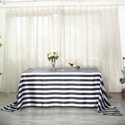 rectangle tablecloth, Satin tablecloth, striped tablecloth, decorative table covers, 90 x 156 tablecloth#color_black