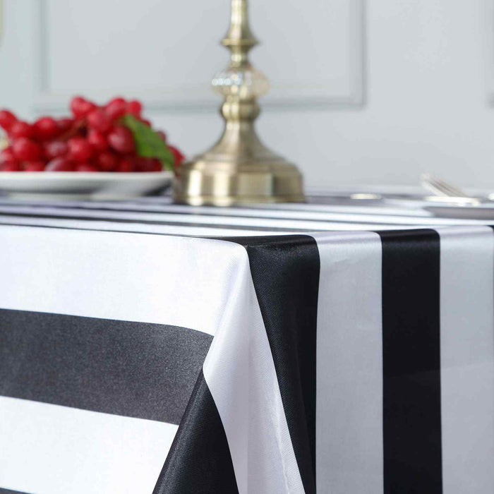 rectangle tablecloth, Satin tablecloth, striped tablecloth, decorative table covers, 90 x 156 tablecloth#color_black