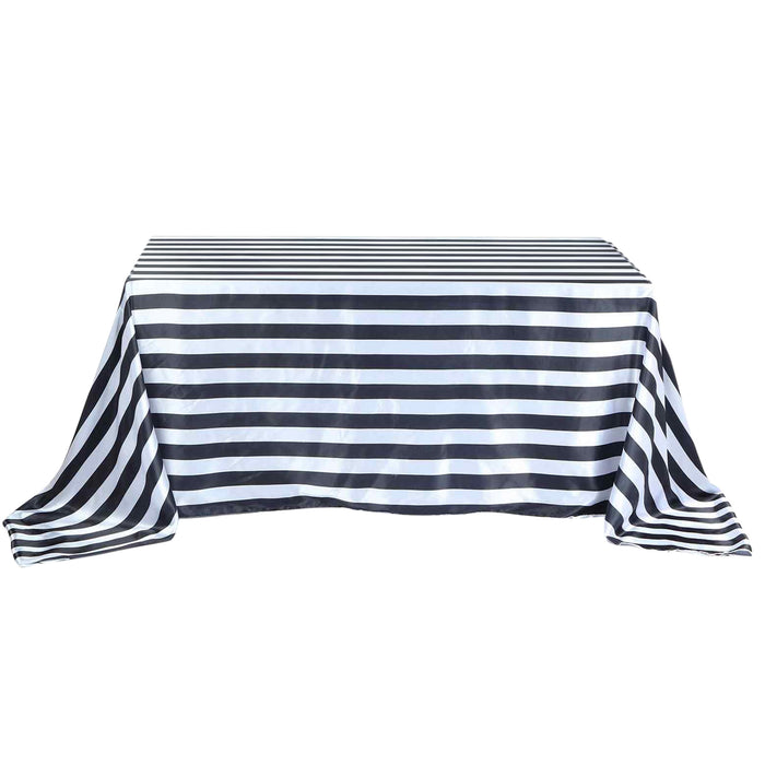 satin, rectangle tablecloth, striped tablecloth, table covers, 90 x 156 tablecloth#color_black