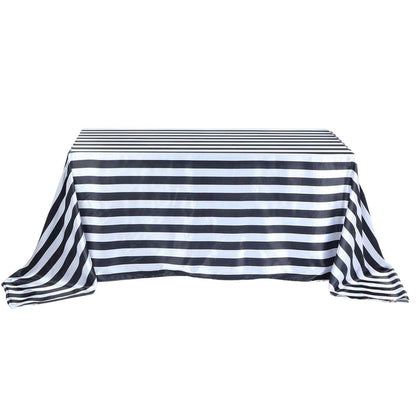 satin, rectangle tablecloth, striped tablecloth, table covers, 90 x 156 tablecloth#color_black