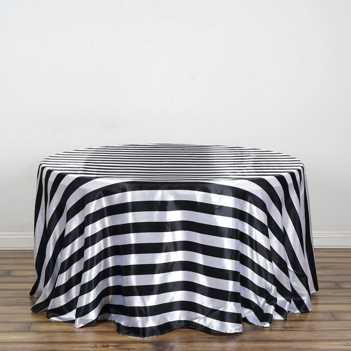satin, round tablecloths, striped tablecloth, table covers, 120 inch round tablecloth#color_black