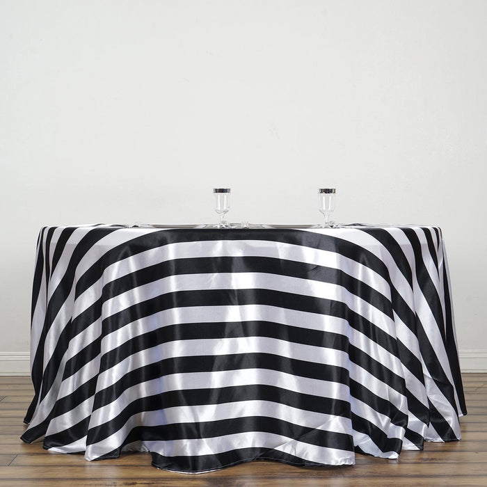 round tablecloths, Satin tablecloth, striped tablecloth, decorative table covers, 120 inch round tablecloth#color_black