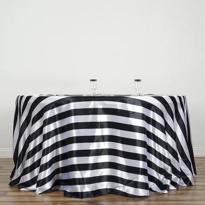 round tablecloths, Satin tablecloth, striped tablecloth, decorative table covers, 120 inch round tablecloth#color_black