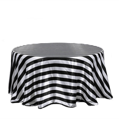 round tablecloths, Satin tablecloth, striped tablecloth, decorative table covers, 120 inch round tablecloth#color_black
