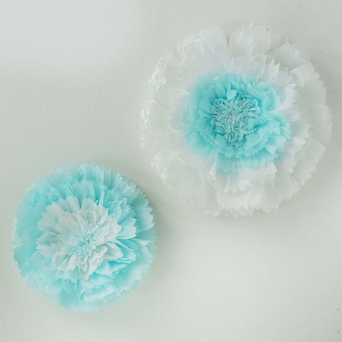 decorative flowers, giant paper flowers, 3D wall flower decor, tissue paper flowers, paper flower backdrop#color_blue