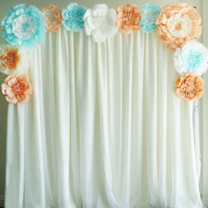 decorative flowers, giant paper flowers, 3D wall flower decor, tissue paper flowers, paper flower backdrop#color_white