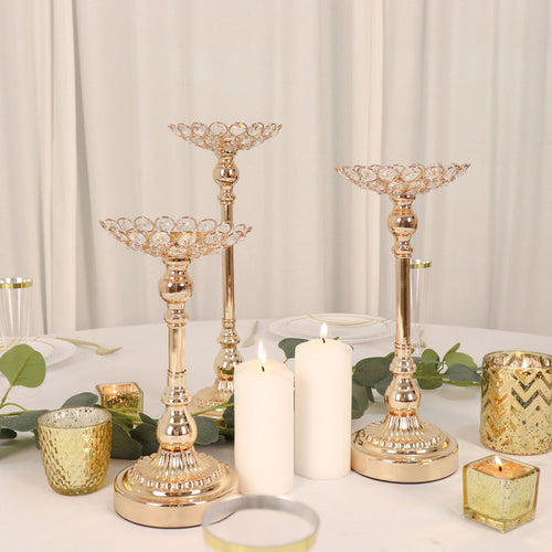 beaded candle holders, crystal candle holders, gold crystal candle holders, candle holder centerpieces, candle decorations#color_parent
