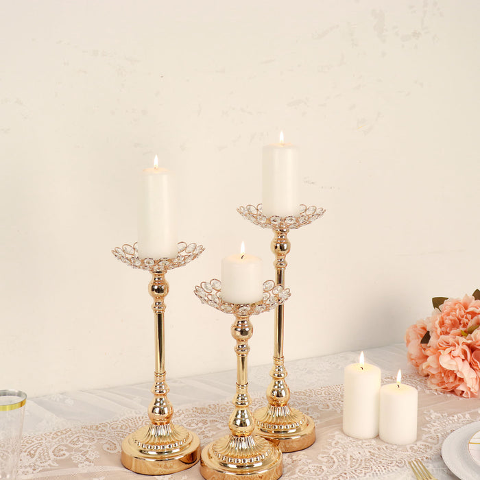 beaded candle holders, crystal candle holders, gold crystal candle holders, candle holder centerpieces, candle decorations#color_parent