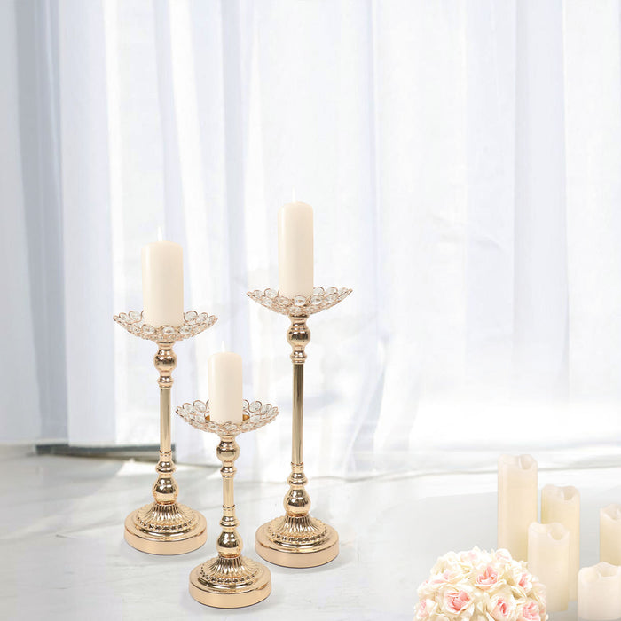 beaded candle holders, crystal candle holders, gold crystal candle holders, candle holder centerpieces, candle decorations#color_parent