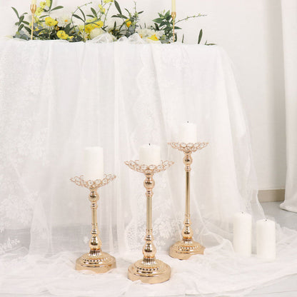 beaded candle holders, crystal candle holders, gold crystal candle holders, candle holder centerpieces, candle decorations#color_parent
