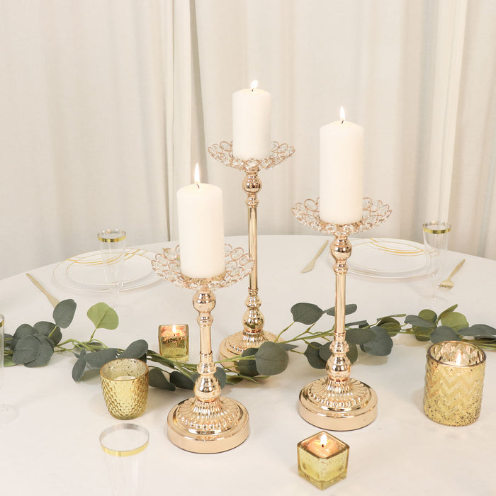 beaded candle holders, crystal candle holders, gold crystal candle holders, candle holder centerpieces, candle decorations#color_parent
