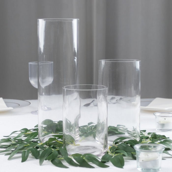 glass cylinder vases, clear cylinder vases, cylinder vase set, tall glass vases, clear glass vases, centerpiece vases, wedding vases, premium glass vases#color_parent