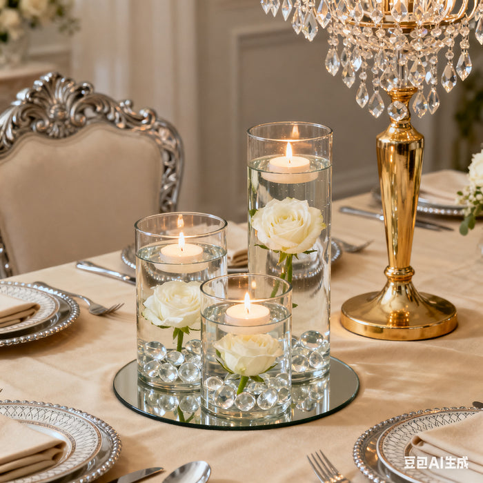 glass cylinder vases, clear cylinder vases, cylinder vase set, tall glass vases, clear glass vases, centerpiece vases, wedding vases, premium glass vases#color_parent
