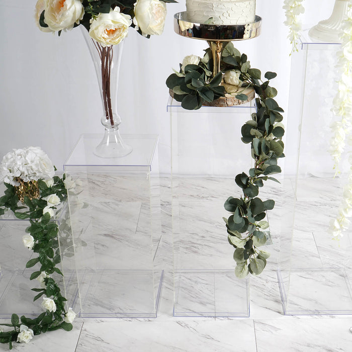 Acrylic Display Box, Pedestal Stand, Plastic Display Box, Pedestal Riser, Acrylic Riser Stand#color_clear