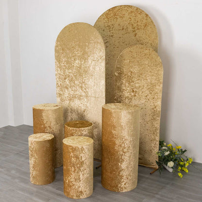 velvet, cylinder covers, pedestal cover, plinth covers, pillar prop cover#color_champagne