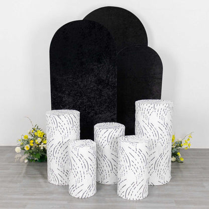 sequin, cylinder covers, pedestal cover, plinth covers, pillar prop cover#color_white-black