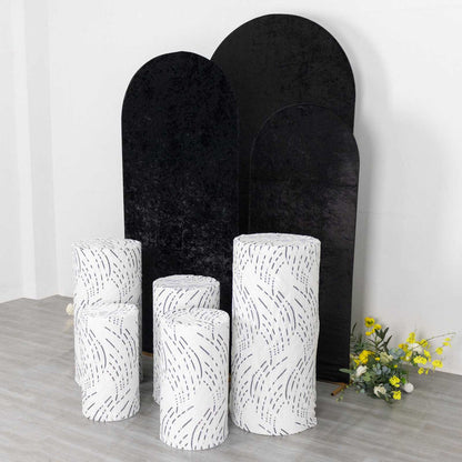 sequin, cylinder covers, pedestal cover, plinth covers, pillar prop cover#color_white-black