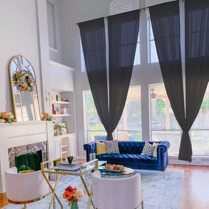 ceiling drapes, sheer curtain panels, fire retardant curtains, sheer bedroom curtains, living room curtains#color_black