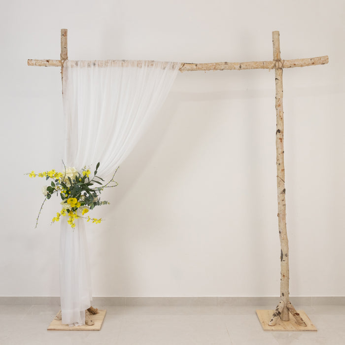 chiffon arch drape, sheer curtain, sheer backdrop, ceiling drape, chiffon drape, curtain panel, arch drape, sheer curtain#color_white