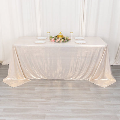rectangle tablecloth, sequin tablecloth, polyester tablecloth, dining table cloth, decorative table covers#color_beige
