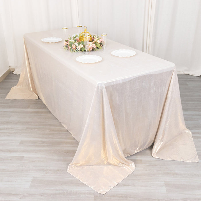 rectangle tablecloth, sequin tablecloth, polyester tablecloth, dining table cloth, decorative table covers#color_beige
