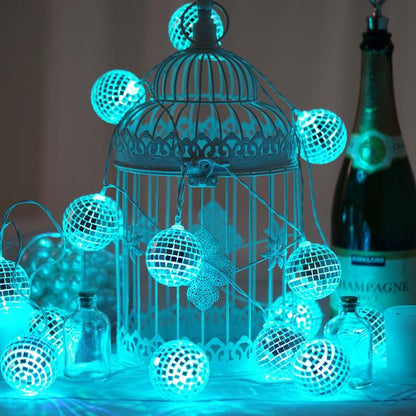 Decorative Led String Lights, Mini Disco Ball Light, Mirror Ball Light, Battery Operated Disco Ball, Disco Ball String Lights#color_parent