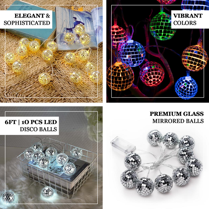 Decorative Led String Lights, Mini Disco Ball Light, Mirror Ball Light, Battery Operated Disco Ball, Disco Ball String Lights#color_parent