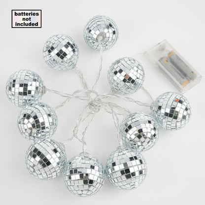 Decorative Led String Lights, Mini Disco Ball Light, Mirror Ball Light, Battery Operated Disco Ball, Disco Ball String Lights#color_parent