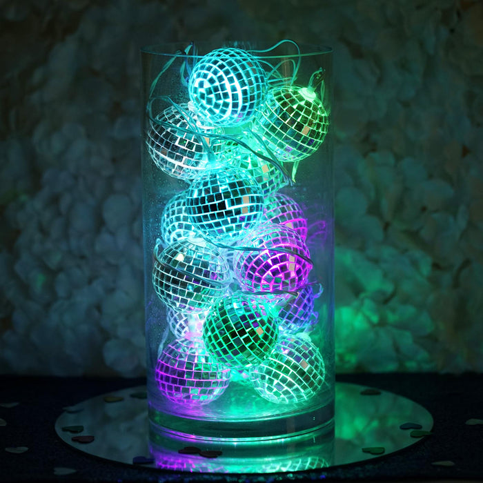 Decorative Led String Lights, Mini Disco Ball Light, Mirror Ball Light, Battery Operated Disco Ball, Disco Ball String Lights#color_assorted