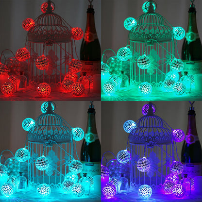 Decorative Led String Lights, Mini Disco Ball Light, Mirror Ball Light, Battery Operated Disco Ball, Disco Ball String Lights#color_assorted