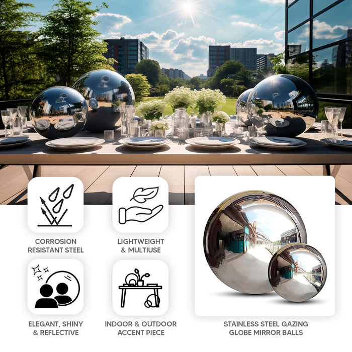 mirror balls, mirror ball decor, stainless steel balls, gazing ball, garden sphere#size_parent