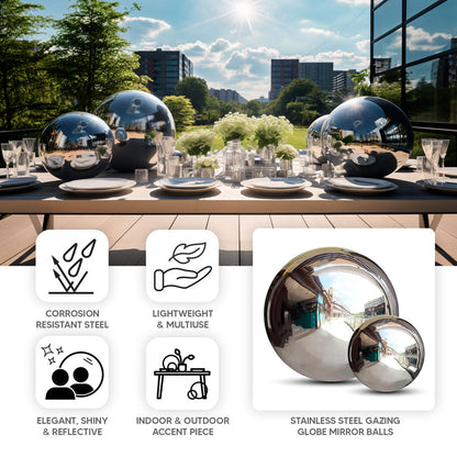 mirror balls, mirror ball decor, stainless steel balls, gazing ball, garden sphere#size_parent