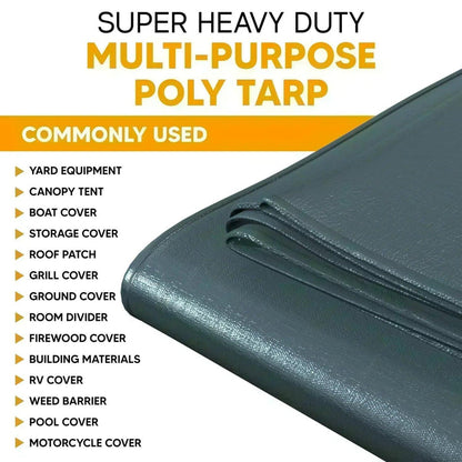 Silver Black 16' x 20' heavy duty tarps built for utility weather defense and protection use