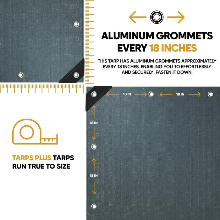 Silver Black 18' x 24' reflective tarps suitable for workspace coverage and outdoor utility tasks
