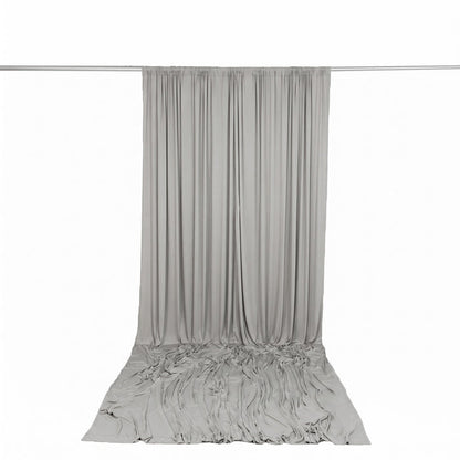 spandex backdrop curtains, stretch backdrop curtains, wrinkle free backdrop curtains, spandex backdrop panels, event backdrop curtains, wedding backdrop drapes, 4 way stretch backdrop#color_silver