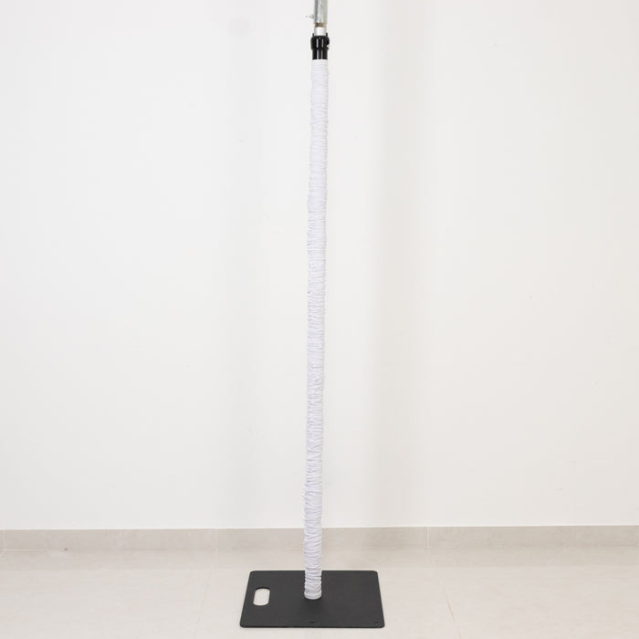 spandex pole cover, 20ft pole cover, stretch fabric pole cover, curved chandelier hanger cover, pole sleeve, pole cover#color_white