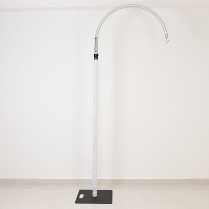 spandex pole cover, 20ft pole cover, stretch fabric pole cover, curved chandelier hanger cover, pole sleeve, pole cover#color_white