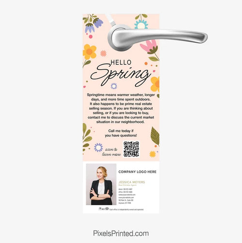 hello spring referral door hanger for Century 21 real estate agents