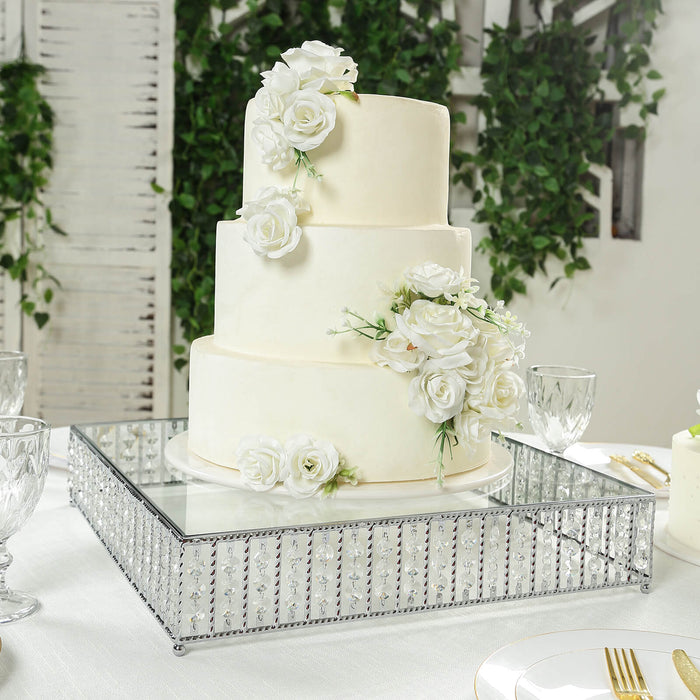 crystal beaded cake stand, metal cake stand, cake stand, square cake stand,  dessert display#color_parent