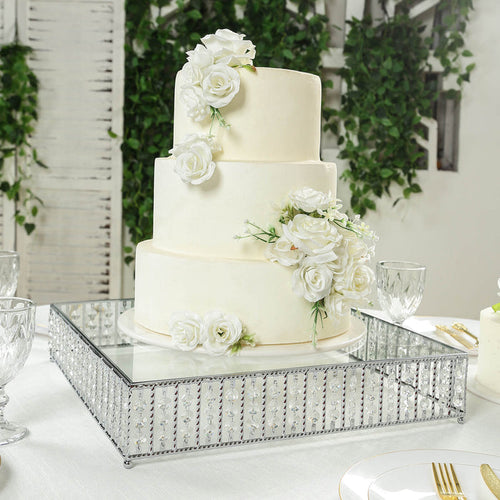 crystal beaded cake stand, metal cake stand, cake stand, square cake stand,  dessert display#color_parent