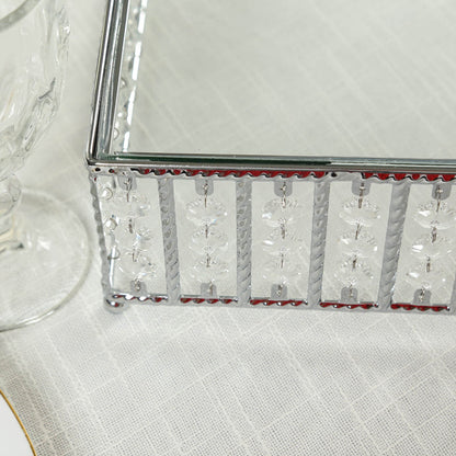 crystal beaded cake stand, metal cake stand, cake stand, square cake stand,  dessert display#color_parent