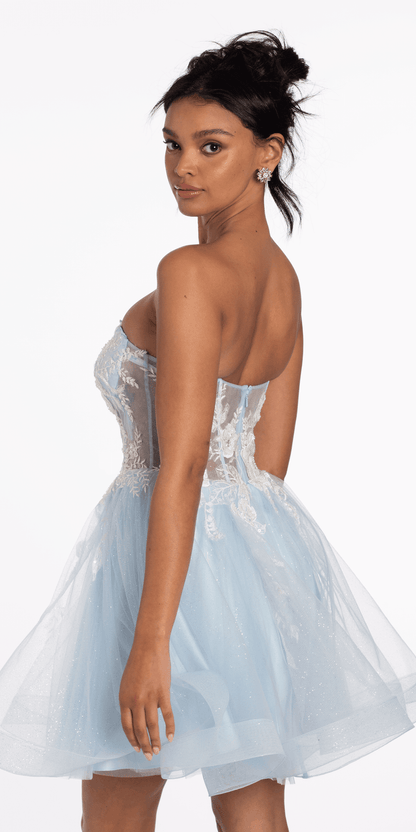 light-blue/size/4/missy/Camille La Vie/Strapless Pearl Embellished Corset Glitter Fit and Flare Dress/sside