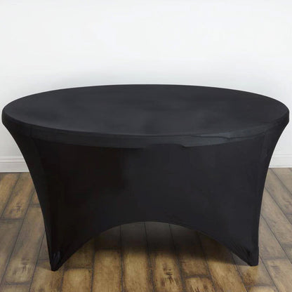 spandex, round tablecloths, fitted table cover, fitted tablecloths, stretch table covers#color_black
