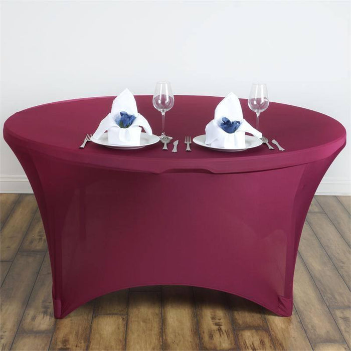 round tablecloths, spandex tablecloth, fitted round table covers, round spandex table covers, 60 inch round fitted tablecloth#color_burgundy