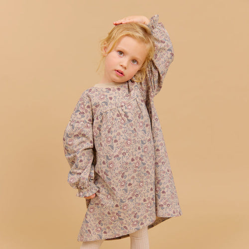 Wheat Main Sweat dress L/S Lilja Dress 9904 soft sand flowers